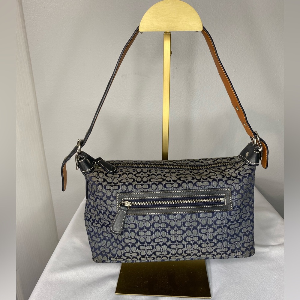 Vintage Coach mini hobo bag in denim blue Signature C canvas